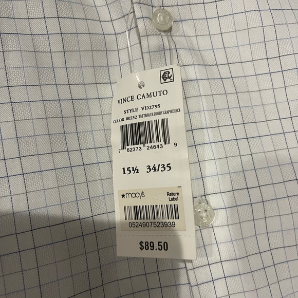 Vince Camuto Cutaway collar dress shirt Slim Fit Sz 15.5 34/35 - Picture 3 of 10